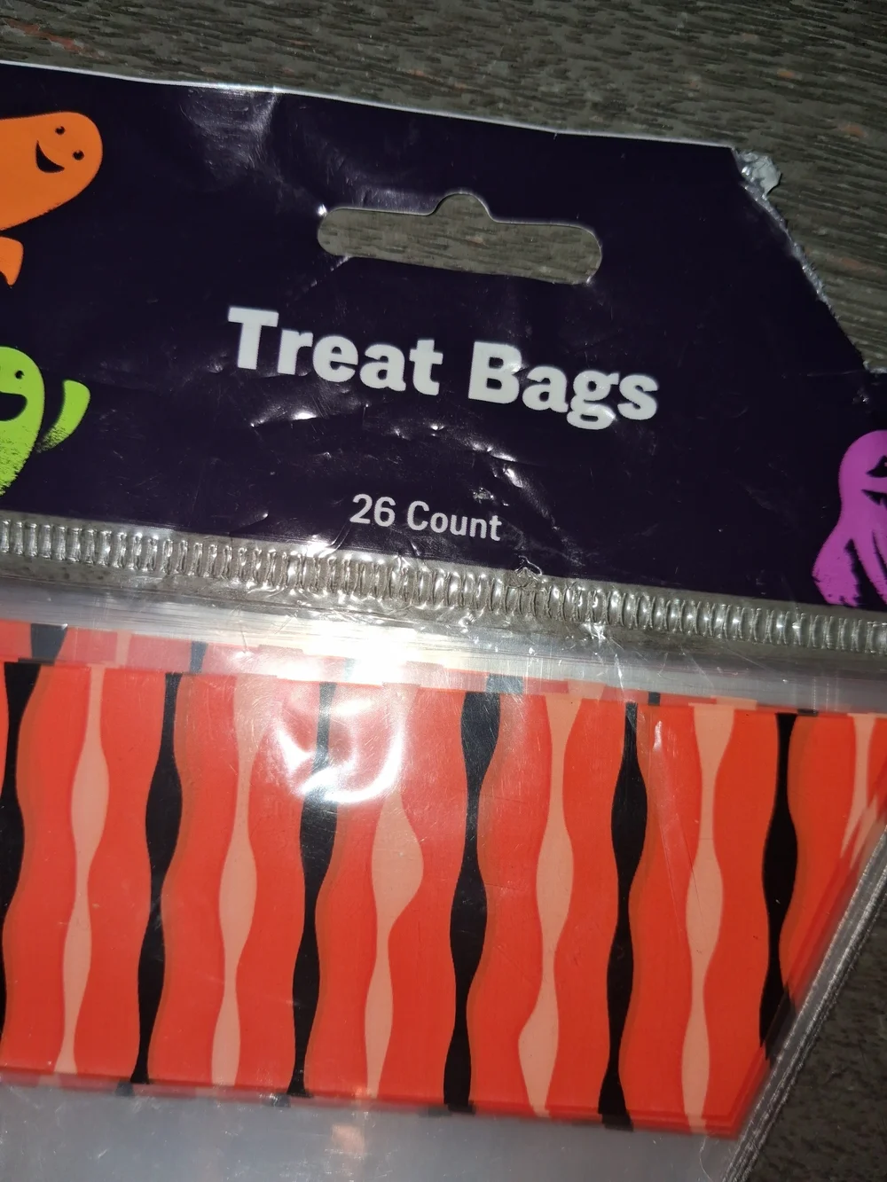 Treat Bags - Halloween Skeleton Pumpkin Design - Orange and White